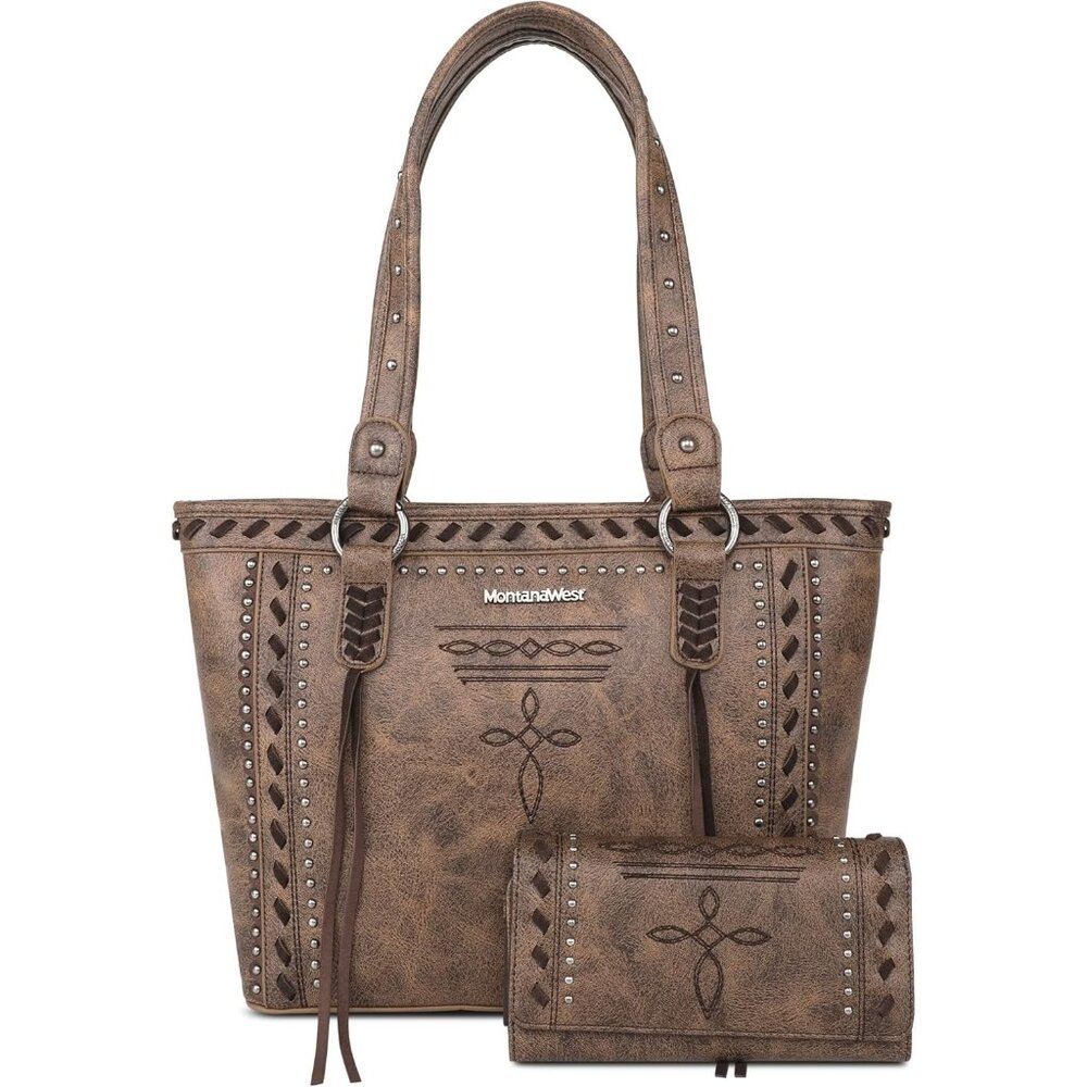 Women's Vegan Leather Spiritual Wallet Collection Western Tote Shoulder HandBag